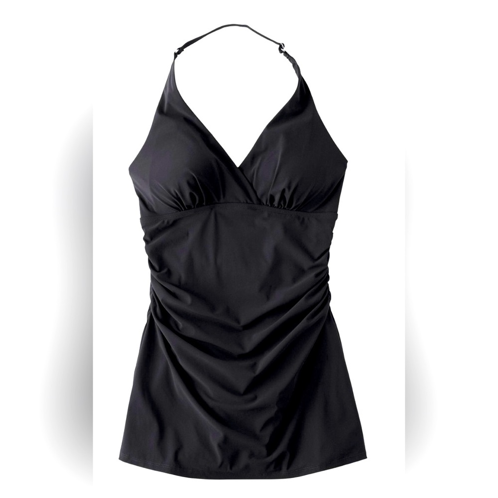 LLBean Black Halter Swim Dress, Shaping Swimwear - Size 22 - Excellent condition